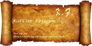 Kuffler Frigyes névjegykártya