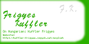 frigyes kuffler business card